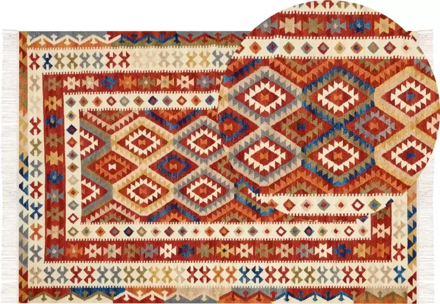 Beliani OSHAKAN Rug Multicolor Wol