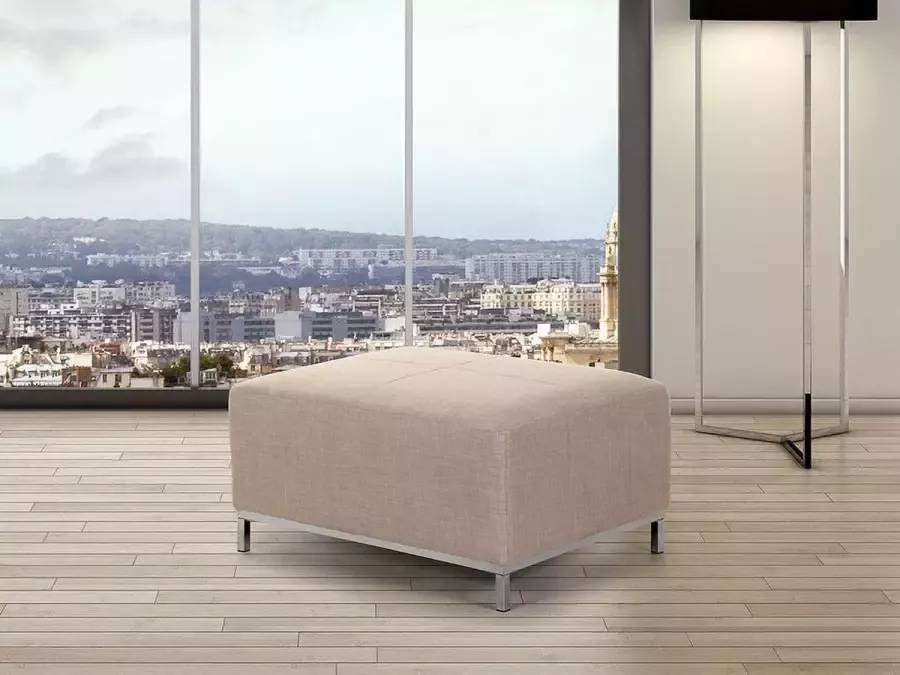 Beliani OSLO Ottomaan Beige Kunststof - Foto 4