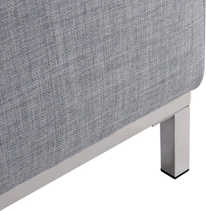 Beliani OSLO Ottomaan Lichtgrijs Polyester - Foto 2