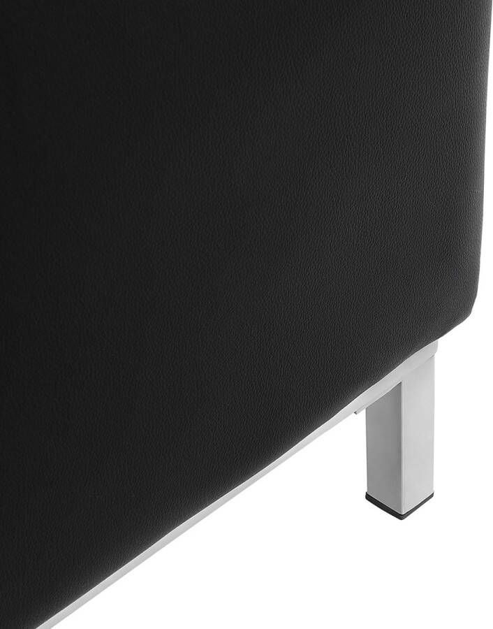 Beliani OSLO Ottomaan Zwart Leer