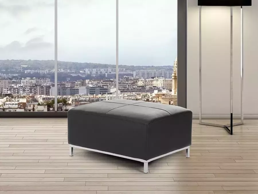 Beliani OSLO Ottomaan Zwart Leer - Foto 3