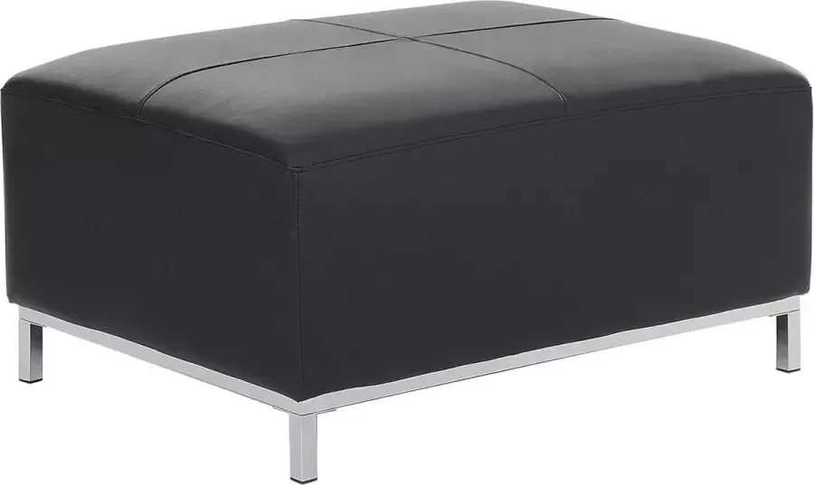 Beliani OSLO Ottomaan Zwart Leer - Foto 2