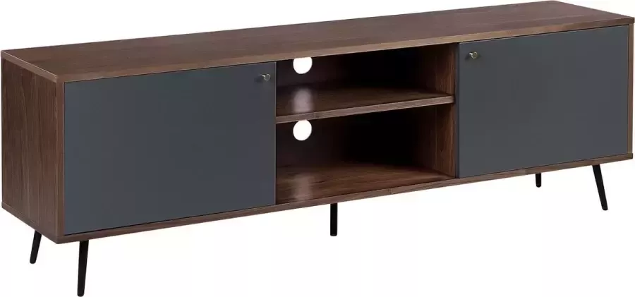 Beliani PALMER TV-meubel Grijs MDF - Foto 2