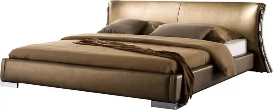 Beliani PARIS Waterbed Goud Leer