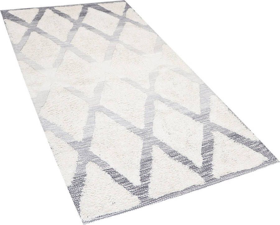 Beliani PENDIK Shaggy vloerkleed Beige 80 x 150 cm Katoen