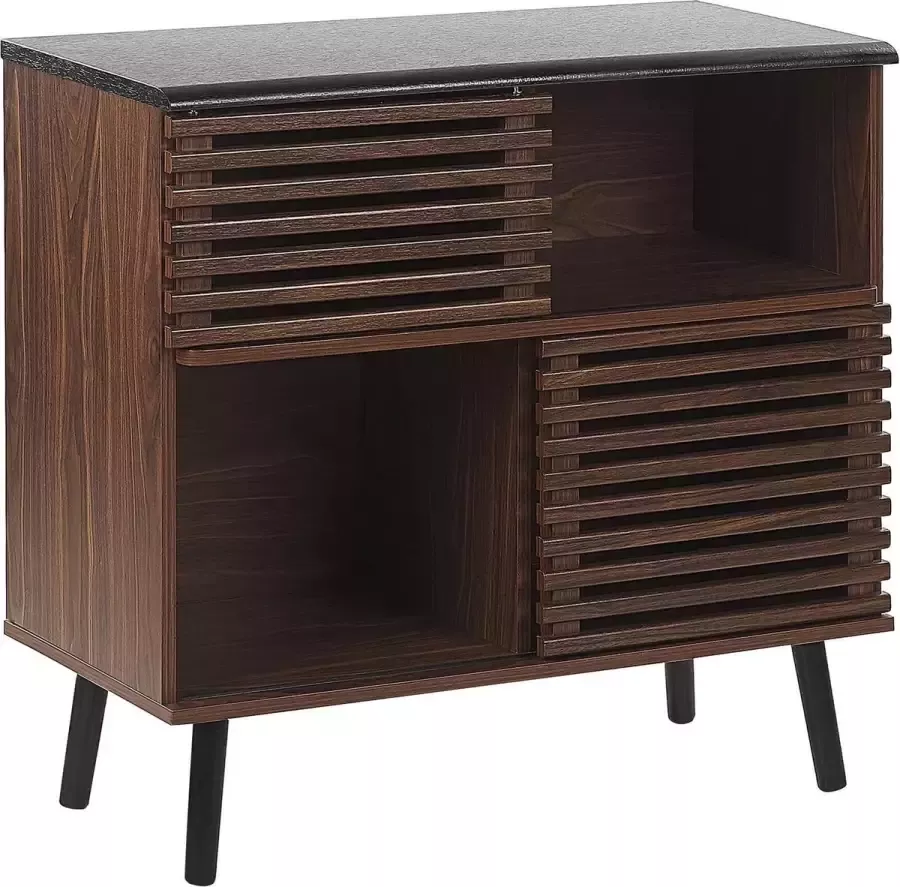 Beliani PERTH Sideboard-Donkere houtkleur-MDF - Foto 1