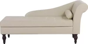 Beliani PESSAC Chaise Longue Beige Kunstleer