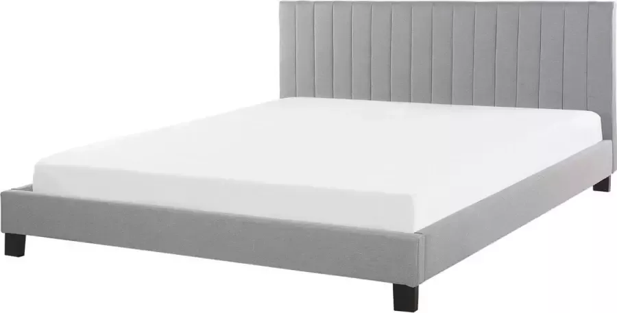 Beliani -POITIERS -Tweepersoonsbed-Lichtgrijs-160 x 200 cm-Polyester - Foto 2