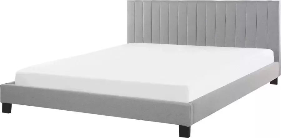 Beliani POITIERS Tweepersoonsbed Lichtgrijs 180 x 200 cm Polyester - Foto 2