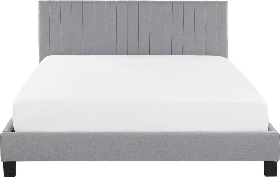 Beliani POITIERS Tweepersoonsbed Lichtgrijs 180 x 200 cm Polyester