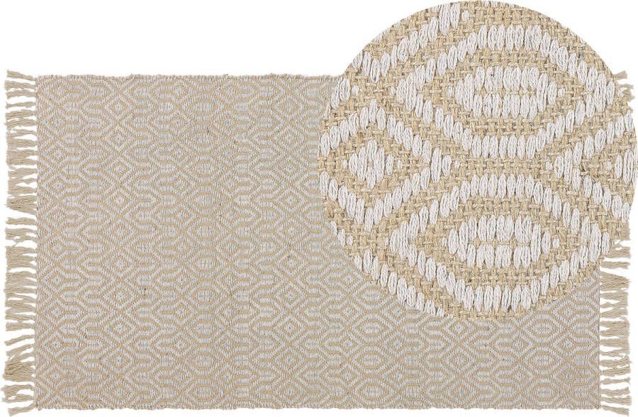 Beliani POZANTI Laagpolig vloerkleed Beige Jute