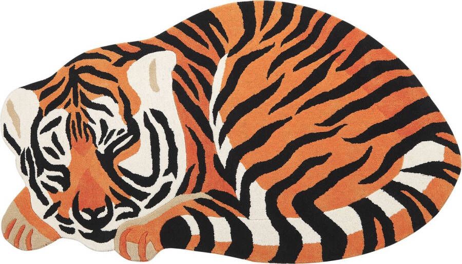 Beliani RAJAH Kindervloerkleed Oranje 100 x 155 cm Wol