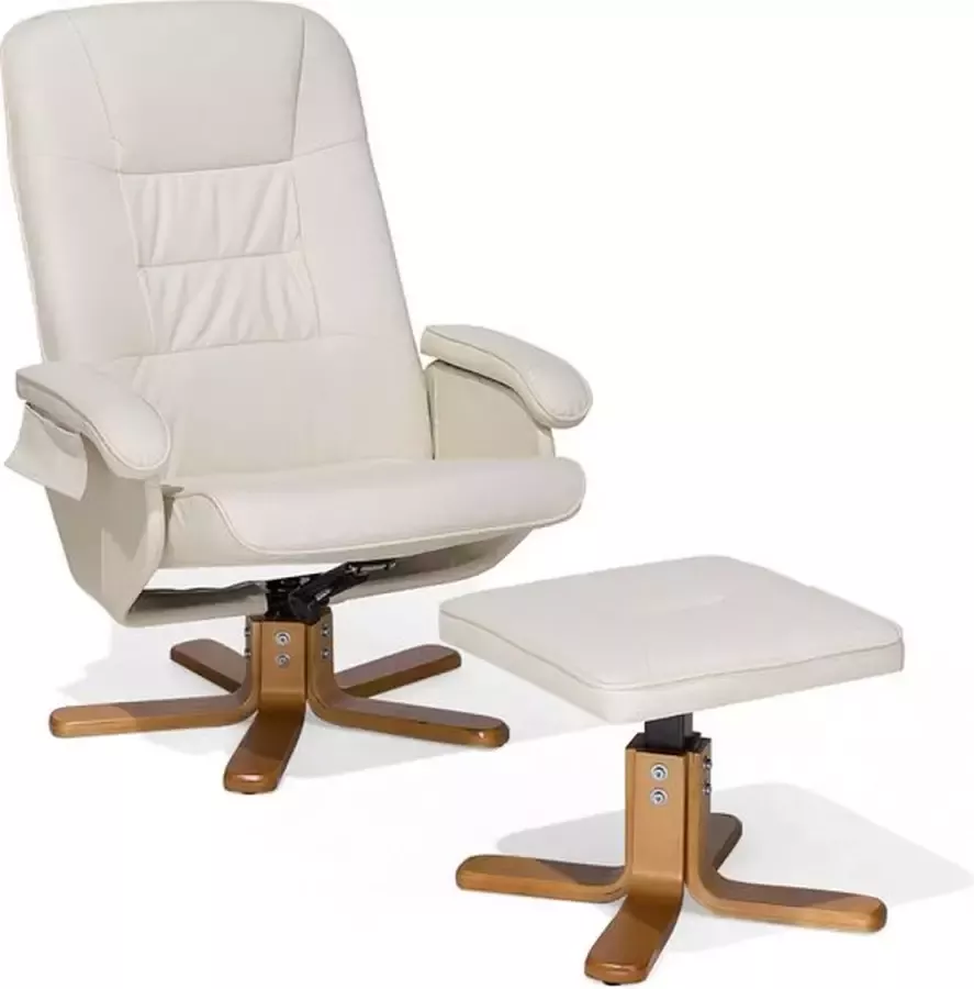 Beliani RELAXPRO TV-fauteuil-Lichte houtkleur-Kunstleer - Foto 1