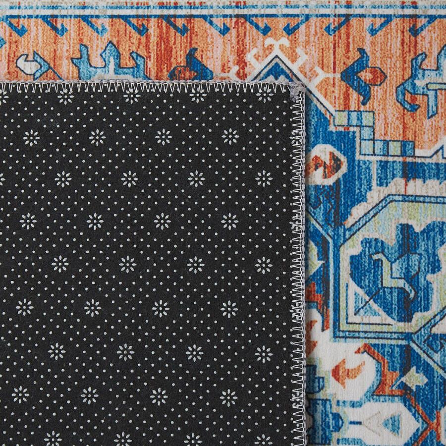 Beliani RITAPURAM Laagpolig vloerkleed Blauw 60 x 200 cm Polyester - Foto 1