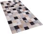 Beliani RIZE Laagpolig vloerkleed Multicolor 80 x 150 cm Leer - Thumbnail 1