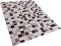 Beliani RIZE Patchwork vloerkleed Multicolor 160 x 230 cm Leer - Thumbnail 1
