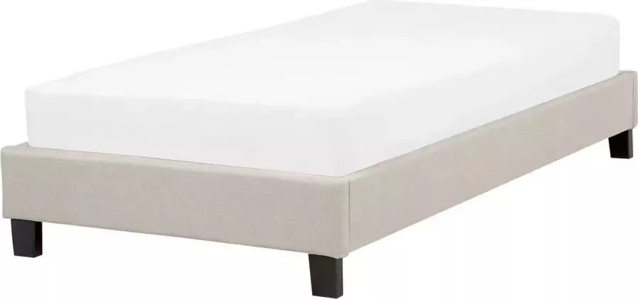 Beliani Bed zonder hoofdbord Stof ROANNE 90 x 200 cm Beige - Foto 2