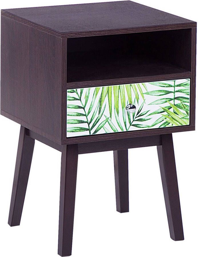 Beliani RODES Bedside Table Donkere houtkleur MDF