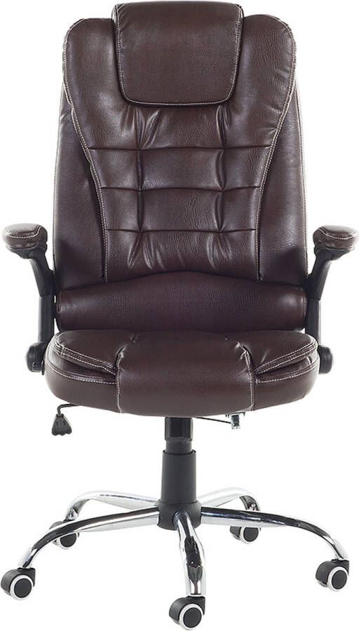 Beliani ROYAL Bureaustoel Bruin Kunstleer - Foto 2