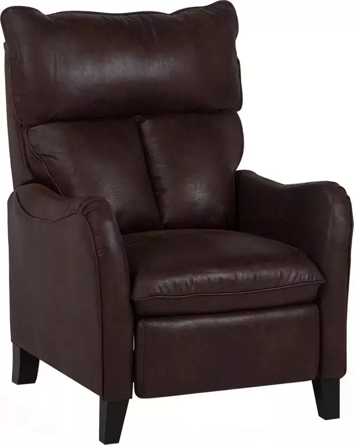 Beliani ROYSTON TV-fauteuil-Donkere houtkleur-Kunstleer - Foto 1