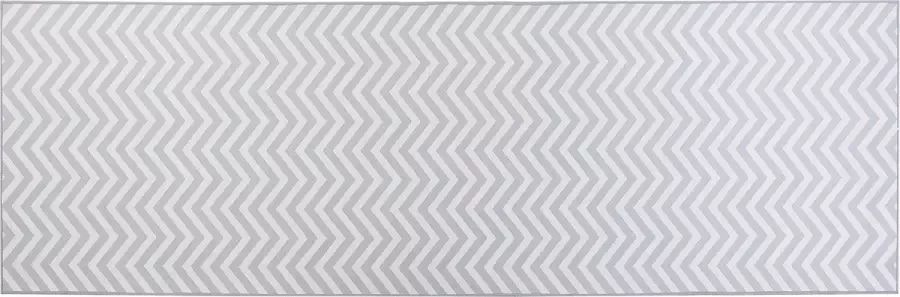 Beliani Vloerkleed polyester wit grijs 80 x 240 cm SAIKHEDA - Foto 2