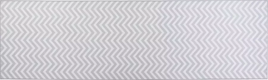 Beliani SAIKHEDA Vloerkleed Grijs 60 x 200 cm Polyester - Foto 2