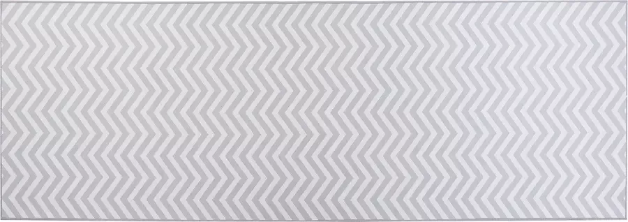 Beliani Vloerkleed polyester wit grijs 70 x 200 cm SAIKHEDA - Foto 3