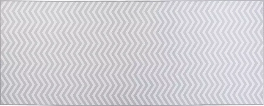 Beliani Vloerkleed polyester wit grijs 80 x 200 cm SAIKHEDA - Foto 3