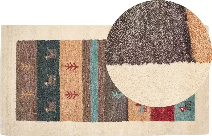 Beliani SARILAR Modern vloerkleed Multicolor 80 x 150 cm Wol