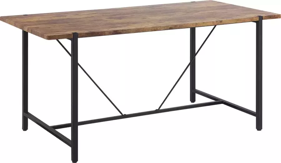 Beliani SARITAS Eettafel Donkere houtkleur 80 x 160 cm MDF - Foto 2