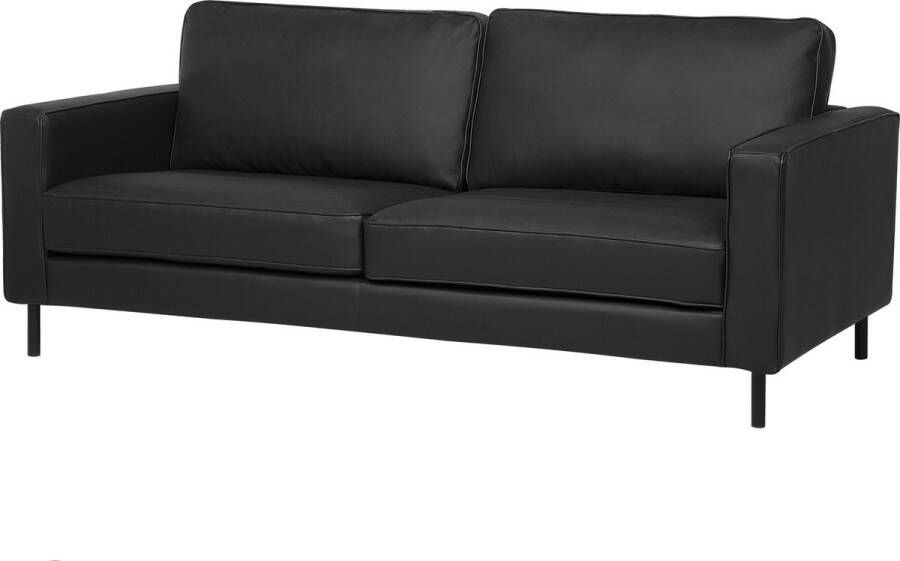 Beliani SAVALEN Three Seater Sofa Zwart Leer - Foto 1