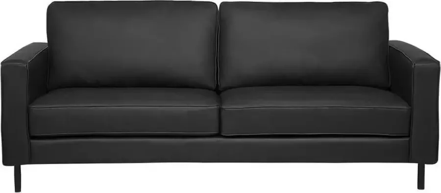 Beliani SAVALEN Three Seater Sofa Zwart Leer - Foto 2