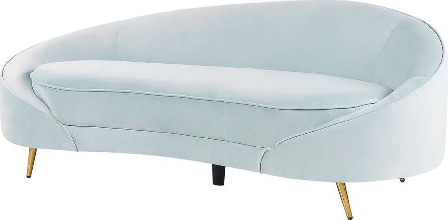 Beliani SAVAR Three Seater Sofa Blauw Fluweel - Foto 1