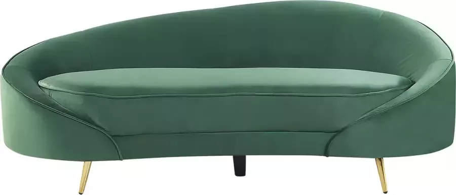 Beliani SAVAR Three Seater Sofa Groen Fluweel - Foto 2