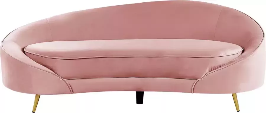 Beliani SAVAR Three Seater Sofa Roze Fluweel - Foto 1