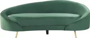 Beliani SAVAR Three Seater Sofa Groen Fluweel