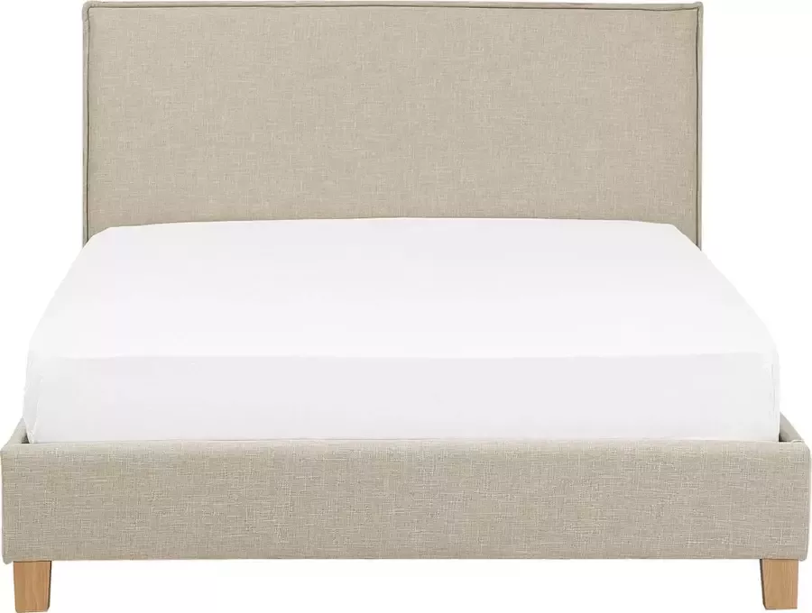 Beliani SENNEZ Tweepersoonsbed Beige 140 x 200 cm Polyester