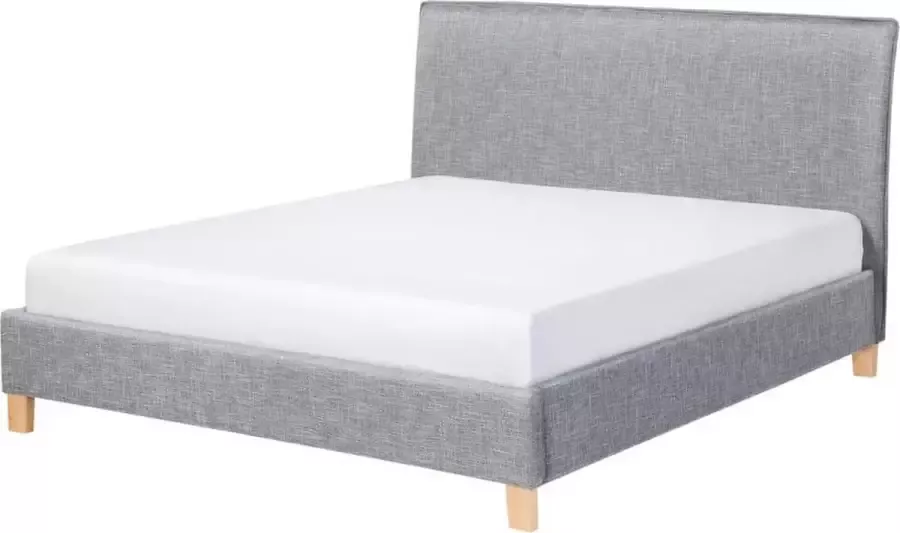 Beliani SENNEZ Tweepersoonsbed Grijs 160 x 200 cm Polyester - Foto 2