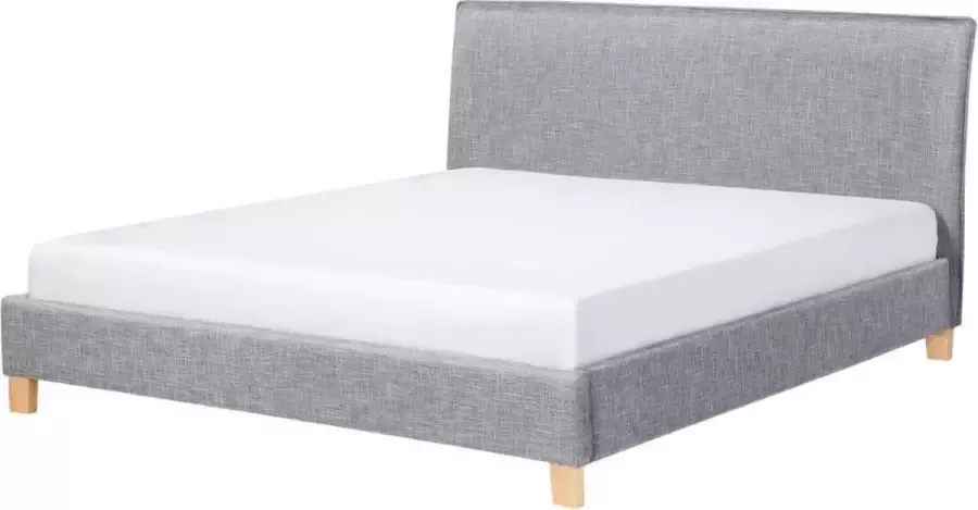 Beliani SENNEZ Tweepersoonsbed Grijs 180 x 200 cm Polyester - Foto 2