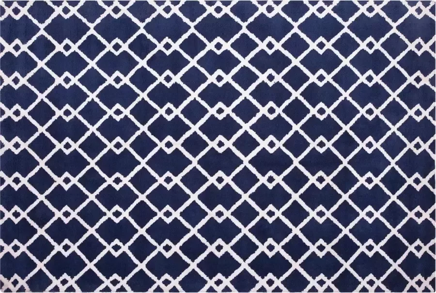 Beliani SERRES Laagpolig vloerkleed Blauw 160 x 230 cm Polyester