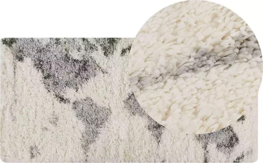 Beliani SEVAN Shaggy tapijt Lichtbeige Grijs 80 x 150 cm Polypropyleen