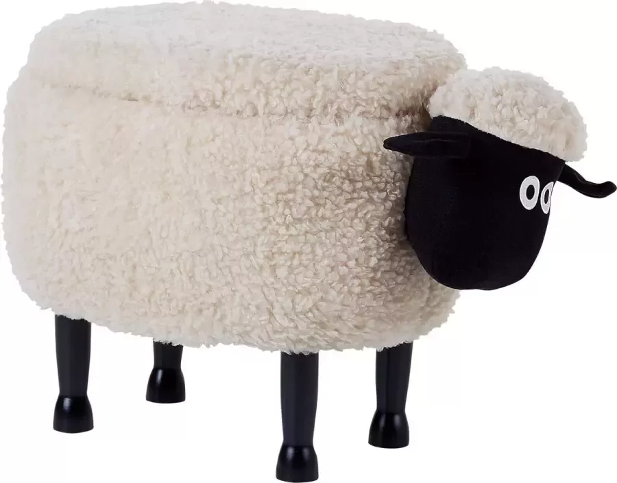 Beliani SHEEP Dierenhocker-Zwart-Polyester
