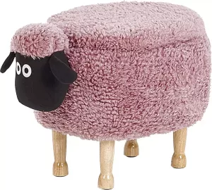 Beliani Sheep Hocker-roze-polyester