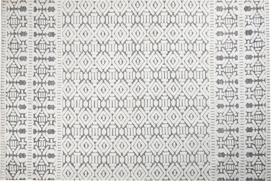 Beliani SIBI Vloerkleed Wit Grijs 200 x 300 cm Polyester