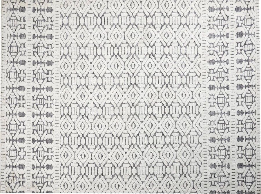 Beliani SIBI Vloerkleed Wit Grijs 300 x 400 cm Polyester - Foto 1