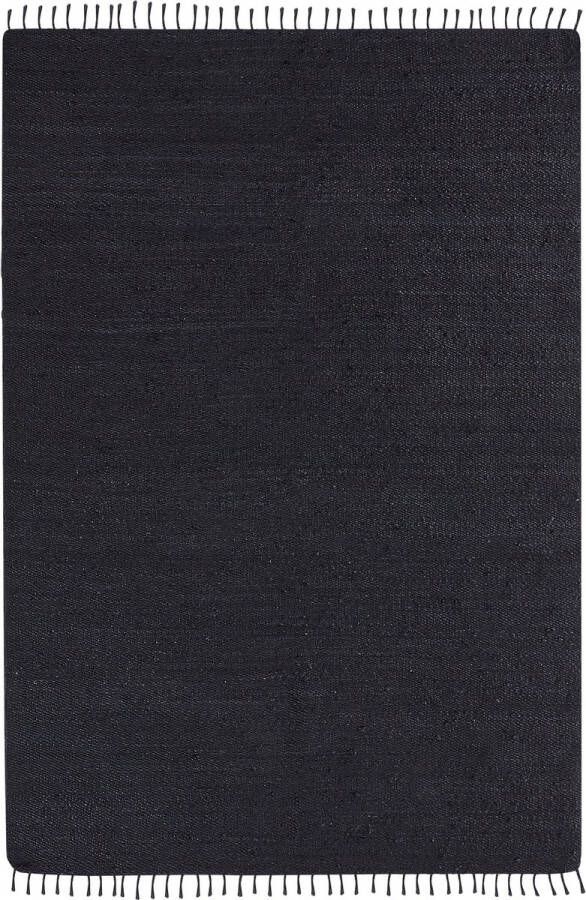 Beliani SINANKOY Laagpolig tapijt Zwart 160 x 230 cm Jute - Foto 2