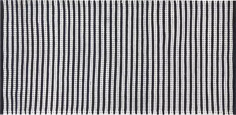Beliani SOFULU Modern vloerkleed Marineblauw 80 x 150 cm Katoen