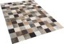 Beliani SOKE Patchwork vloerkleed Multicolor 160 x 230 cm Leer - Thumbnail 1