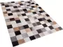 Beliani SOKE Patchwork vloerkleed Multicolor 160 x 230 cm Leer - Thumbnail 3