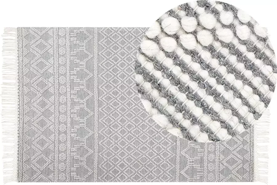 Beliani SOLHAN Modern vloerkleed Beige 160 x 230 cm Wol